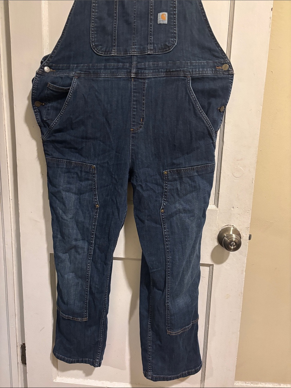 Carhartt Dark Blue Denim Women's Overalls - Picture 3 of 10